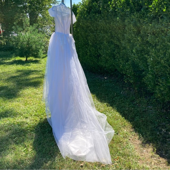 Vintage mid century white Princess style wedding gown Extra Small - Picture 3 of 8
